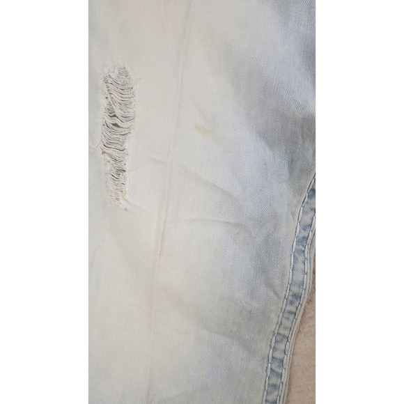 True Religion Straight Jeans Men's 36 Light Wash Distressed Denim Big Pocket Y2K - Picture 4 of 15